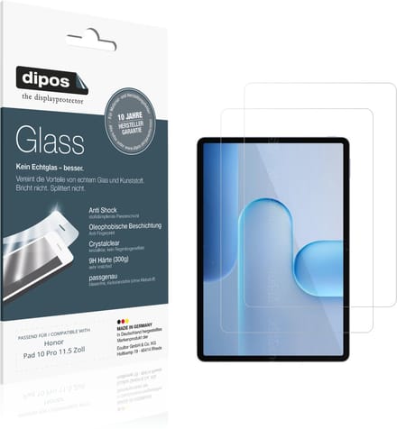 dipos – 2x Pantserfolie geschikt voor Honor Pad 10 Pro 11.5 Zoll | 9H Screenprotector