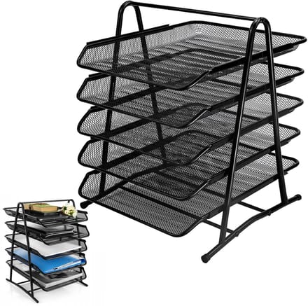 Papierlade-Organizer Met 5 Lagen - Bureau Organizer - Metaalgaas Maporganizer - Opbergbak Voor Brieven