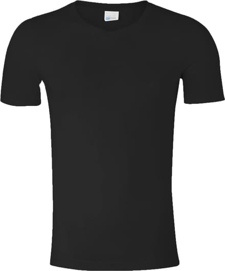 SCHIESSER Long Life Cotton T-shirt (1-pack) - V-hals - zwart