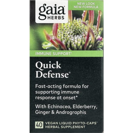 Gaia Herbs, Snelle Verdediging, 40 Plantaardige Vloeibare Fyto-Capsules