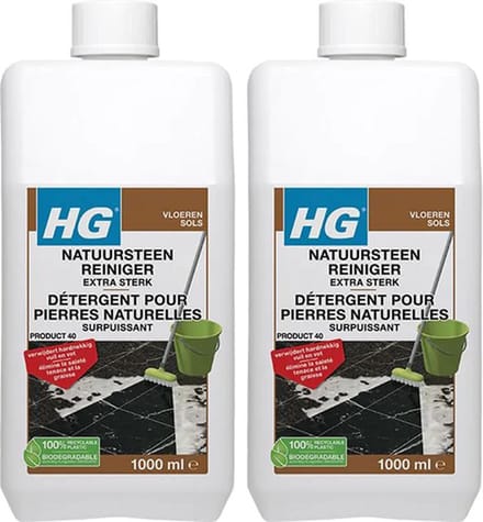 HG Natuursteenreiniger Extra Sterk 2-pack met KD spons