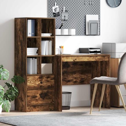 vidaXL - Bureau - Rook - Eiken - 125,5 - x - 50 - x - 127 - cm - 2 - st