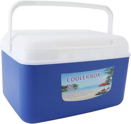 Geïsoleerde Draagbare Koeler - IJskoeler Harde Koelbox - Buitenactiviteiten Opslag - Efficiënte Warm Koude Isolatie - 8 Liter - Blauw