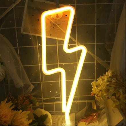 Neon led lamp Bliksem Geel