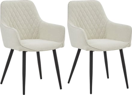 Colenis® - Beverly Eetkamerstoel - Set Van 2 - Wit - Bouclé