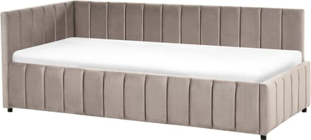 LISIEUX - Bedbank - Taupe - 90 x 200 cm - Fluweel