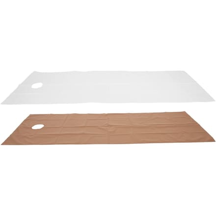 2 stuks Wegwerplakens Ademend Waterdicht Polyester Massagebedovertrek voor Schoonheidssalon White + Dark Brown