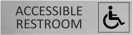 CombiCraft Aluminium deurbordje Accessible restroom 165x45mm met tape - per stuk