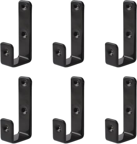 MOROBOR 6pcs PVC coated ladder hooks, black iron bunk ladder hooks, heavy duty hook brackets for decoration tools