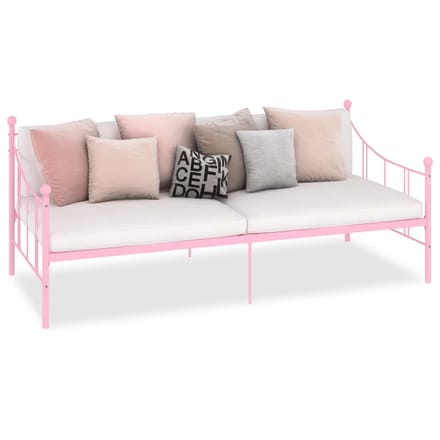 vidaXL - Slaapbank - metaal - roze - 90x200 - cm