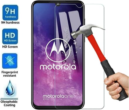 Screenprotector Glas - Tempered Glass Screen Protector Geschikt voor: Motorola One Zoom  - 1x