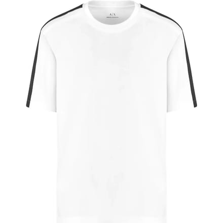 Short Sleeve TShirt with Shoulder Stripes - White T-Shirts