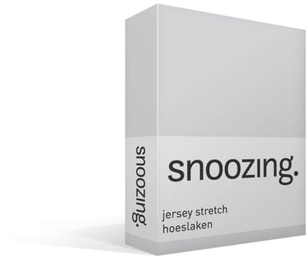 Snoozing Jersey Stretch - Hoeslaken - Lits-jumeaux - 200x200/220 cm - Grijs