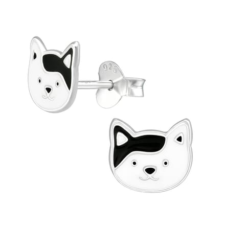 Princess Oorbellen Hondje - 925 Zilver E-Coating - Dier - 7x8mm