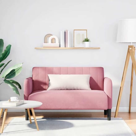 vidaXL - Loveseat - bank - 109 - cm - fluweel - roze