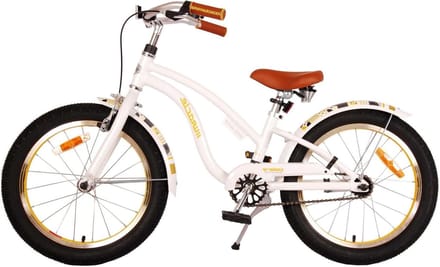 Kinderfiets - Meisjesfiets - Lekker Fietsen - Lichtgewicht Frame - 18 inch - Wit