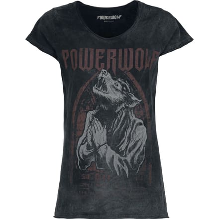 Powerwolf Lupus dei Dames T-shirt - houtskool - M