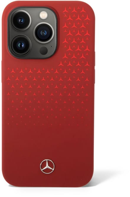 Mercedes-Benz Back cover - iPhone 14 Pro - Rood - Double Layer - Gradient Star Pattern Vertical