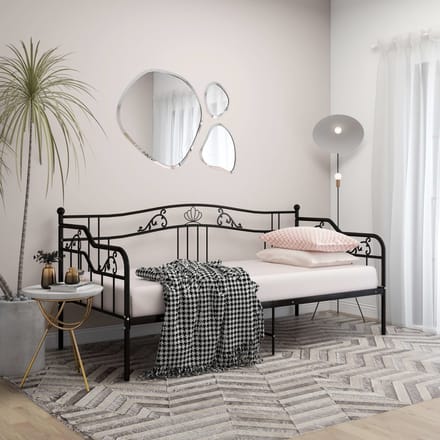 vidaXL - Slaapbank - metaal - zwart - 90x200 - cm
