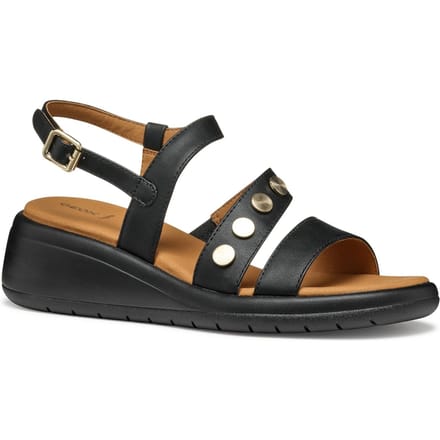 Geox D MELICONIA Synthetisch Polyurethaan Dames Zwarte Wedges