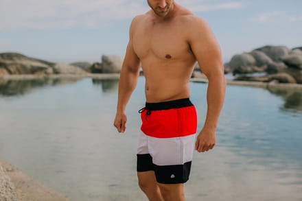 Zwemshort voor heren met patroonstrepen