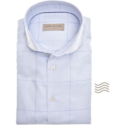 John Miller Overhemd Windowpane Shirt Licht Blauw / male