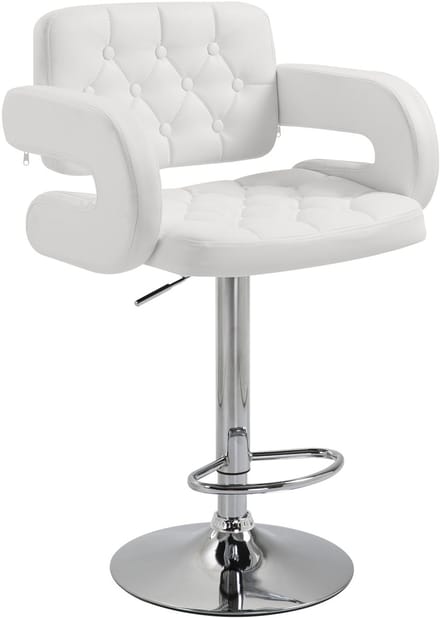 HOMCOM barkruk - synthetische coating - 61x50x114cm - wit