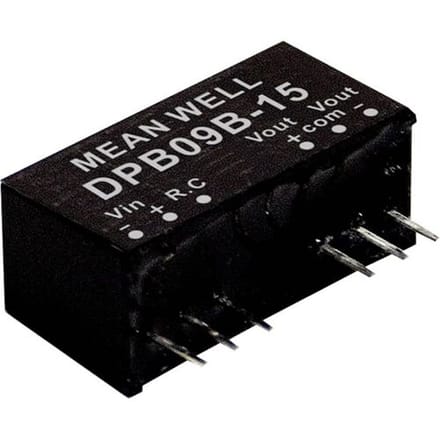 MW Mean Well DPB09C-12 DC/DC-convertermodule 375 mA 9 W Aantal uitgangen: 2 x Inhoud 1 stuk(s)