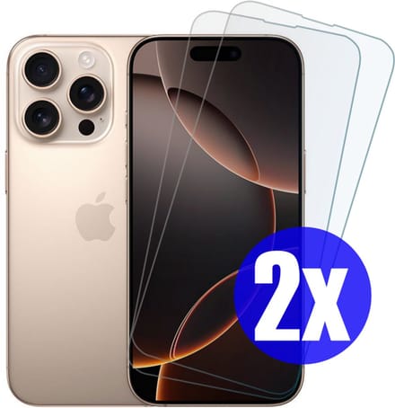 Screenprotector geschikt voor iPhone 16 Pro Max - Gehard Glas - Tempered Glass Armor Screen Cover - 2 Stuks