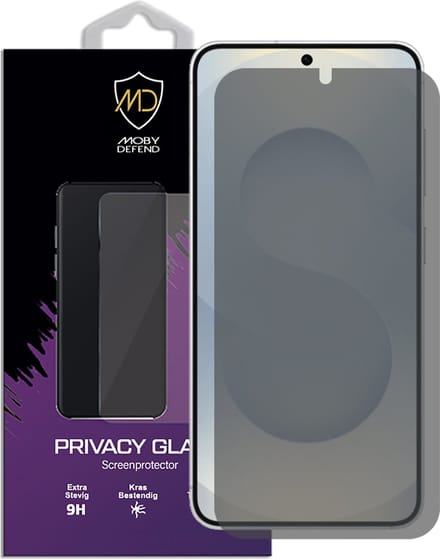 MobyDefend Screenprotector - Geschikt voor Samsung Galaxy S25 - HD Privacy Glass Screensaver