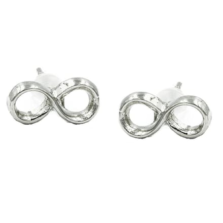 Infinity Oorbellen - Knopjes - Minimalistisch - Zilverkleurig - 9 bij 4 mm - Miresa