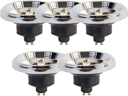 LUEDD Set van 5 GU10 3-staps dim to warm LED lamp AR111 11W 620 lm 2000-3000K