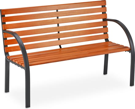 tuinbank - 2 persoons - 123 cm breed - hout - metaal