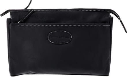 bruno banani Leren Toilettas Washbag Black Zwart