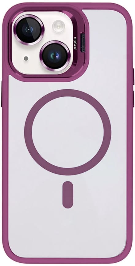 Rixus Classic 03 Case With MagSafe For Apple iPhone 14 Plus Dark Pink