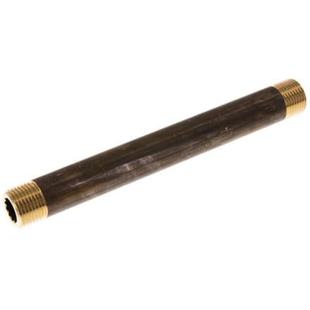 G 1/2'' Messing Dubbele Pijpnippel 16 Bar DIN 2982 - 180mm - FL2S-M-B-012G-180L