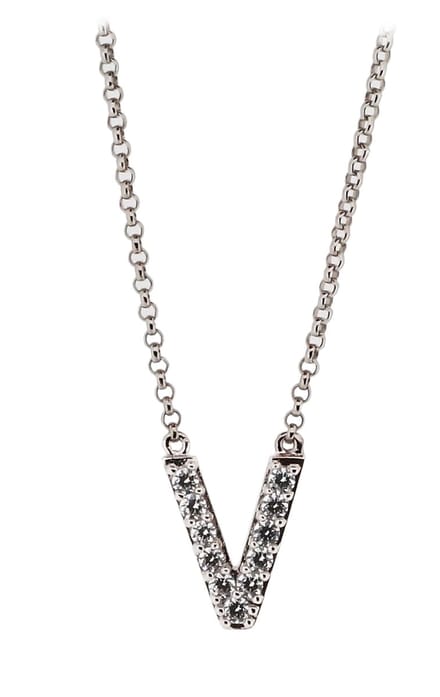Orphelia Zilver Alphabet hanger met ketting 44 cm Zirconium