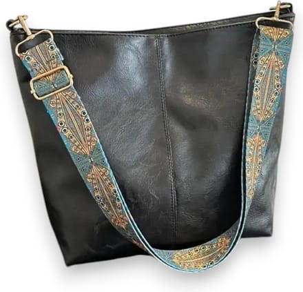 Retro schoudertas - zwart - vintage - PU Leer