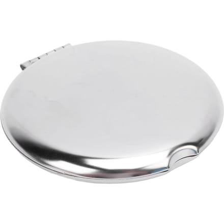 Zakspiegel Draagbaar Roestvrij Staal Compacte Spiegel Metalen Handheld Valbestendig Dubbelzijdig white