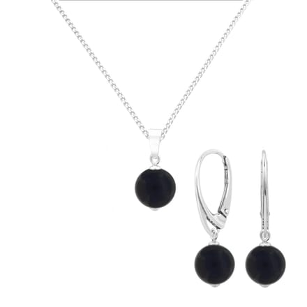 ARLIZI 2150 Sieraden set zwarte onyx hanger - sterling zilver