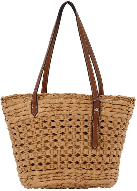 Dailygoods - Stro strand schoudertas, dames zomer handtas weven emmer mand tas