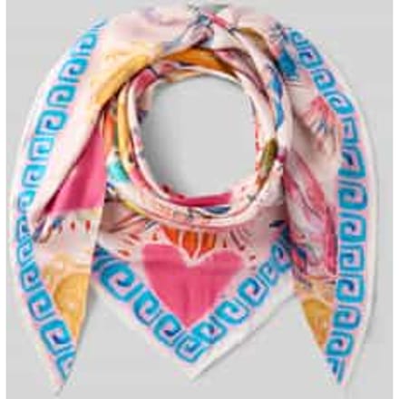 Codello Luxe driehoekige sjaal van pure zijde met een mix van patronen