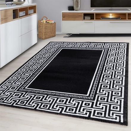Muratap Parma design vloerkleed zwart / wit laagpolig- 120x170 cm