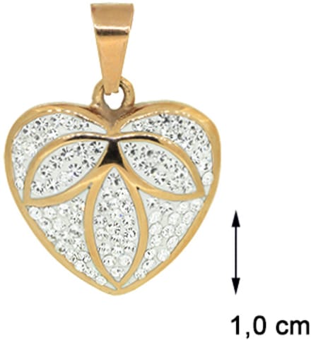 Blinx Jewels Stalen Hanger Hartje Steentjes Zirkonia