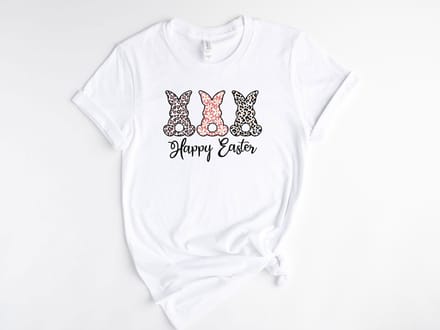 Lykke Easter bunny | Easter | Pasen| Dames Paas T-shirt | Katoen | Wit | Maat M