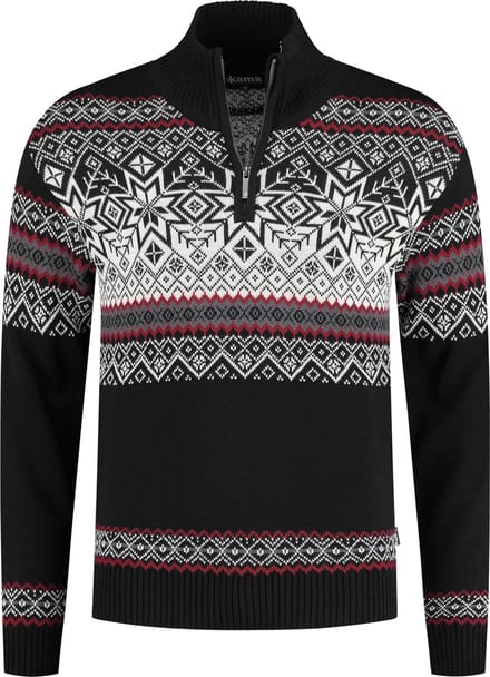 Kama Merino 4071 Half Rits Trui Zwart M