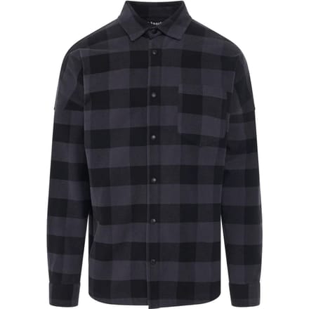 Palm Angels Curved Logo Checked Black Shirt