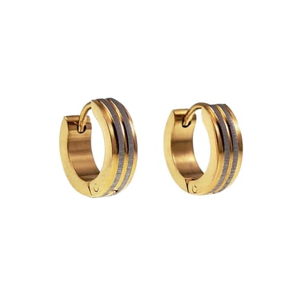 ∅13mm x 4mm Oorringen Unisex - Verguld RVS - Bicolor Oorbellen Dames - Heren