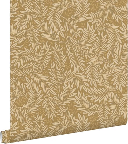 ESTAhome behang bladeren okergeel - 50 x 900 cm - 131145
