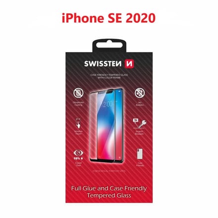Swissten iPhone SE (2020)/iPhone SE (2022) Tempered Glass - 54501767 - Full Glue - Black